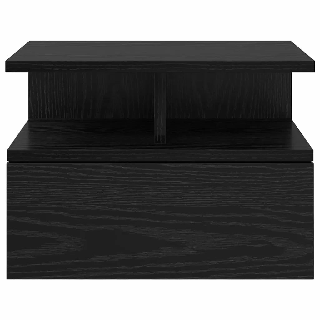 Comodino flottante con cassetto Rovere Nero 40 x 31 x 28 cm 871756