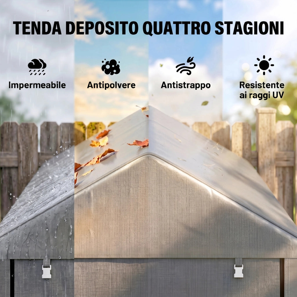 Capanno da Giardino ¨C zephmum ¨C Grigio Chiaro 120x179x165cm