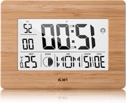 Orologio digitale con grande quadrante - temperatura interna e fase lunare - funzione del sonno - calendario sveglia per la casa