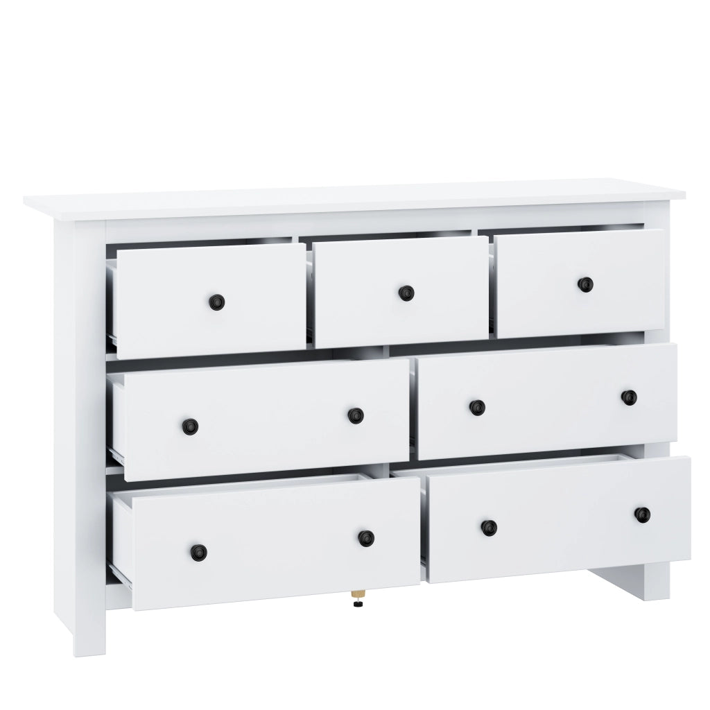 Credenza con 7 cassetti - per cucina e soggiorno - in truciolato - 152x40x89 cm - bianco