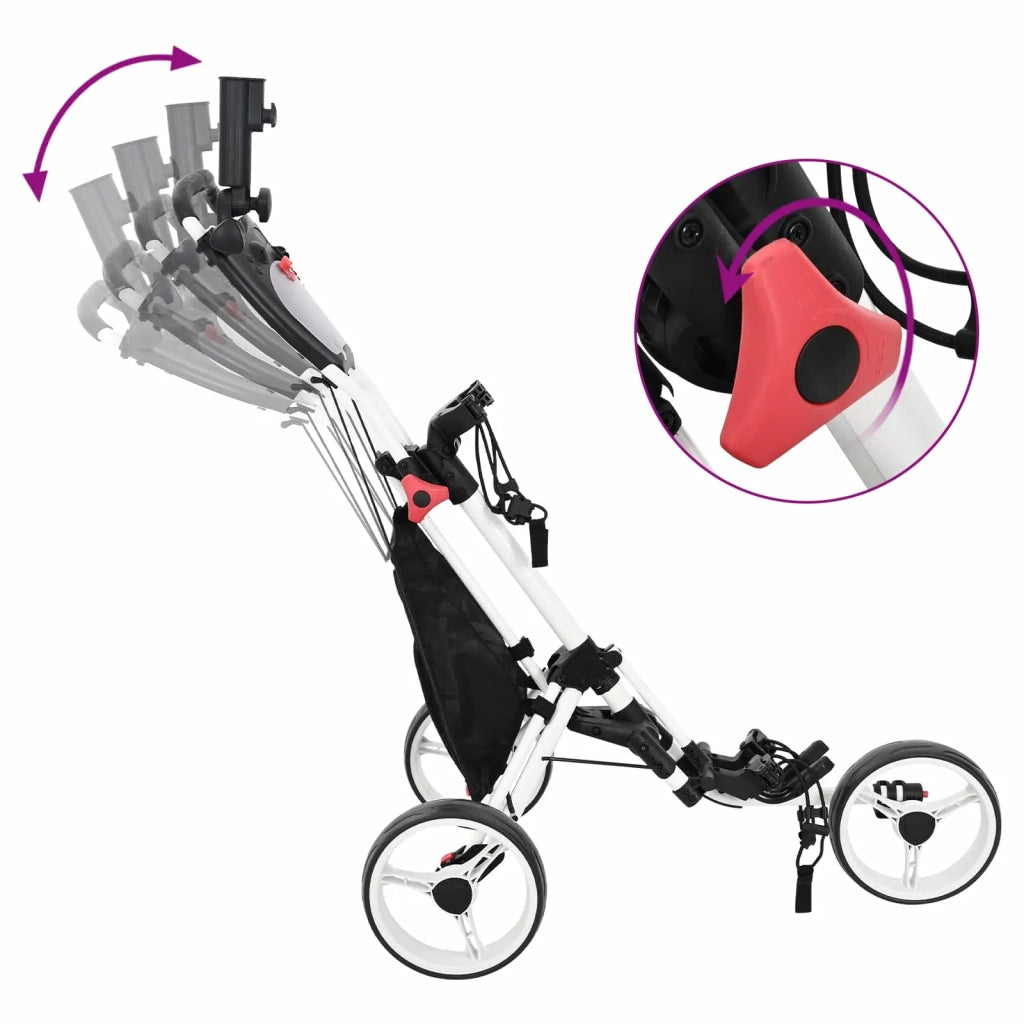 Carrello da golf Nero e Bianco 100 x 69 x 114 cm Alluminio CFW8196930