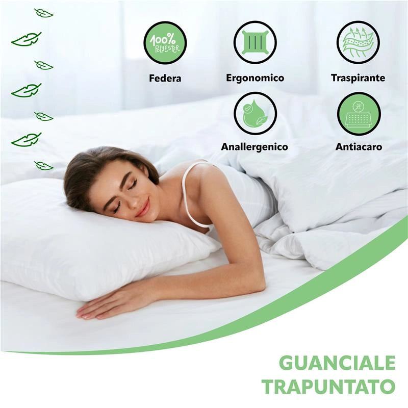 HYDRA VIVA COPPIA CUSCINI GUANCIALE ANALLERGICO TRAPUNTATO PER CAMERA DA LETTO