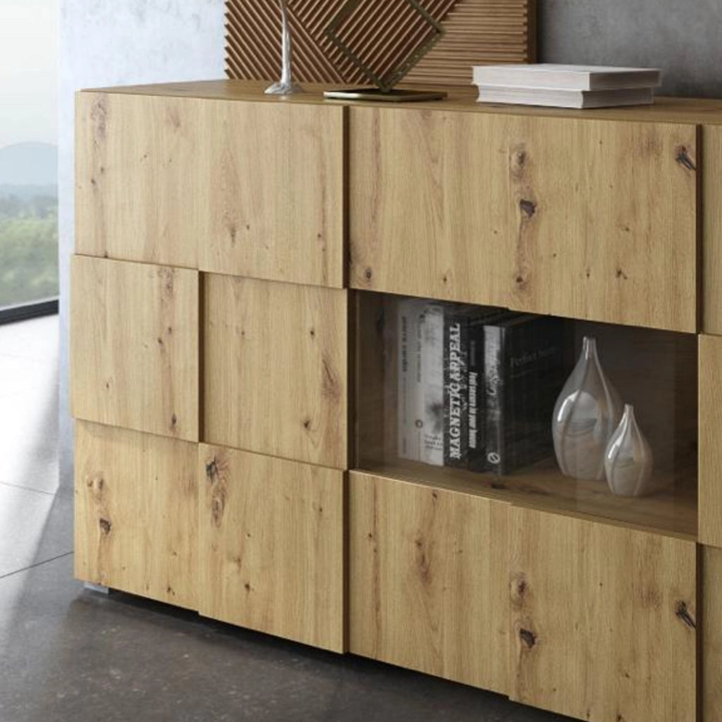 Madia 3 ante effetto legno finitura rovere cm. H.84,5 x L.178 x P.42