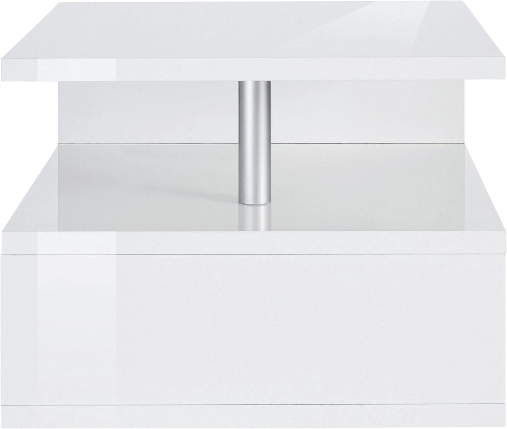 Tavolino a S con Ripiani a Giorno 55x41,5x55 cm Zeta Bianco Lucido