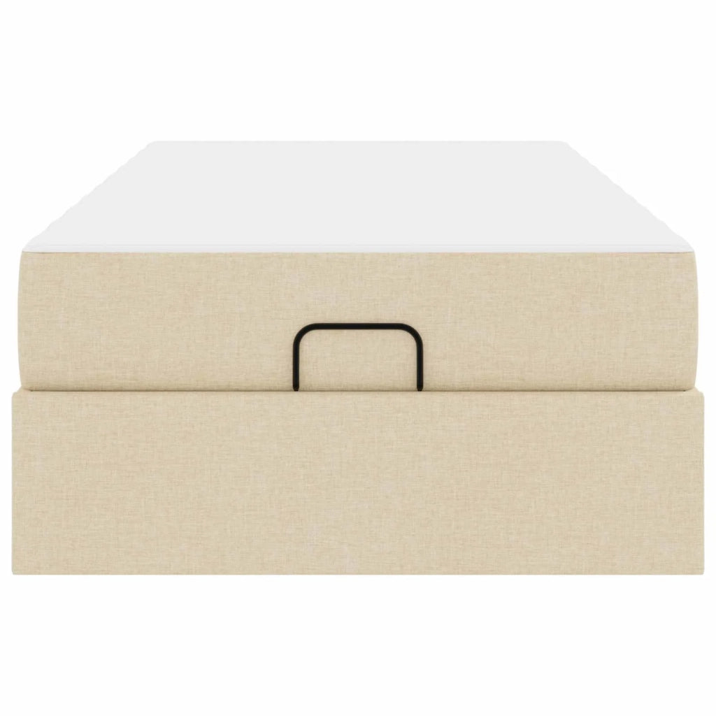 Struttura letto con materasso con materasso 2 pcs Crema Tessuto