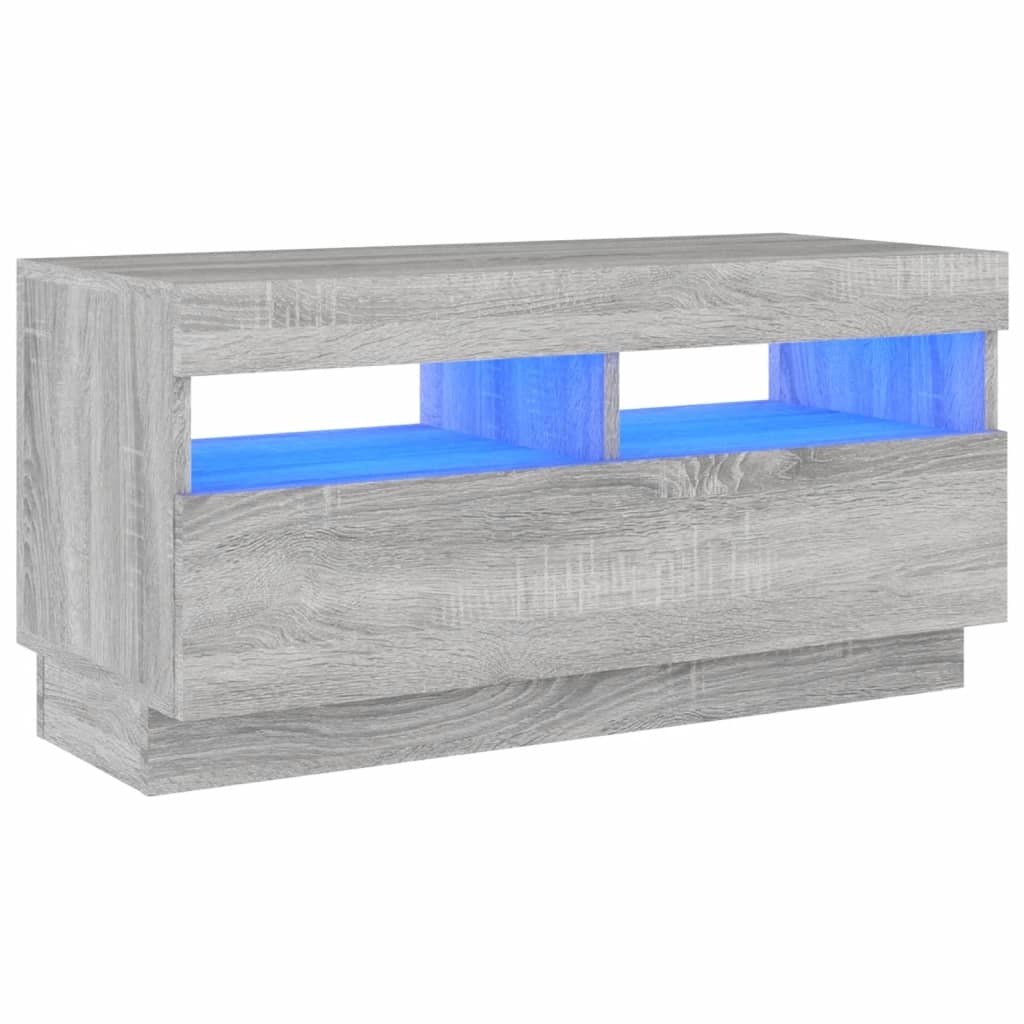Mobile TV multimediale mensola TV credenza mobile TV sala da pranzo soggiorno camera da letto con luci LED Sonoma 80 x 35 x 40 cm grigio 02_0026830