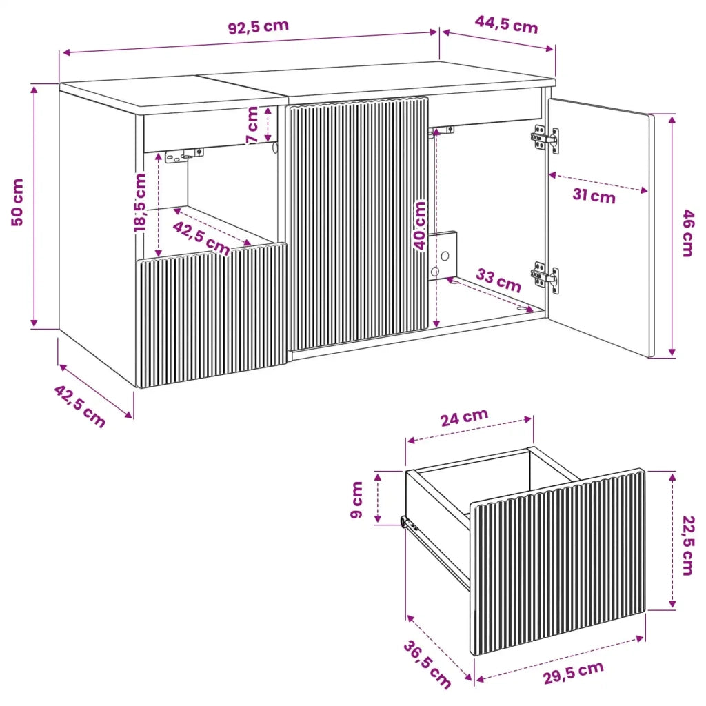 Set di mobili per il bagno 2 pz Grigio Cemento 3404117