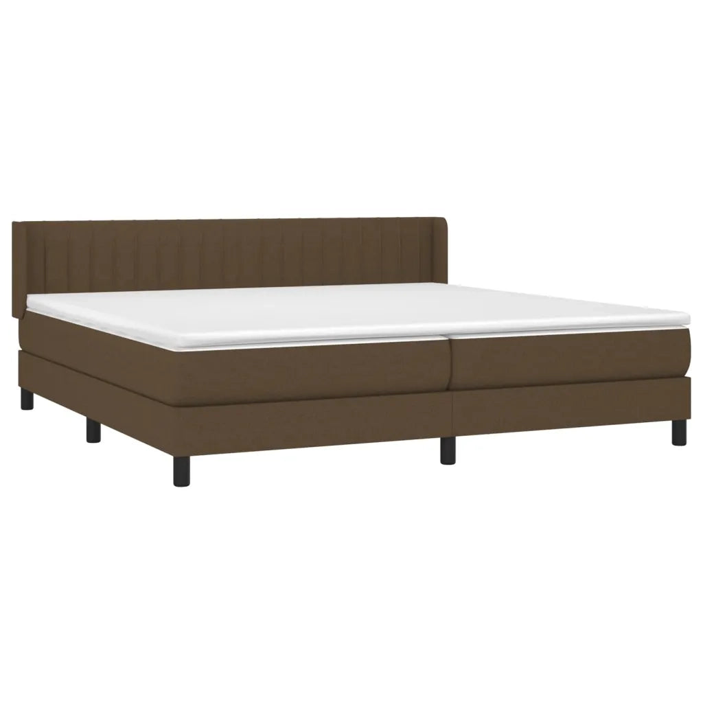 Giroletto a Molle con Materasso Marrone Scuro 200x200cm Tessuto