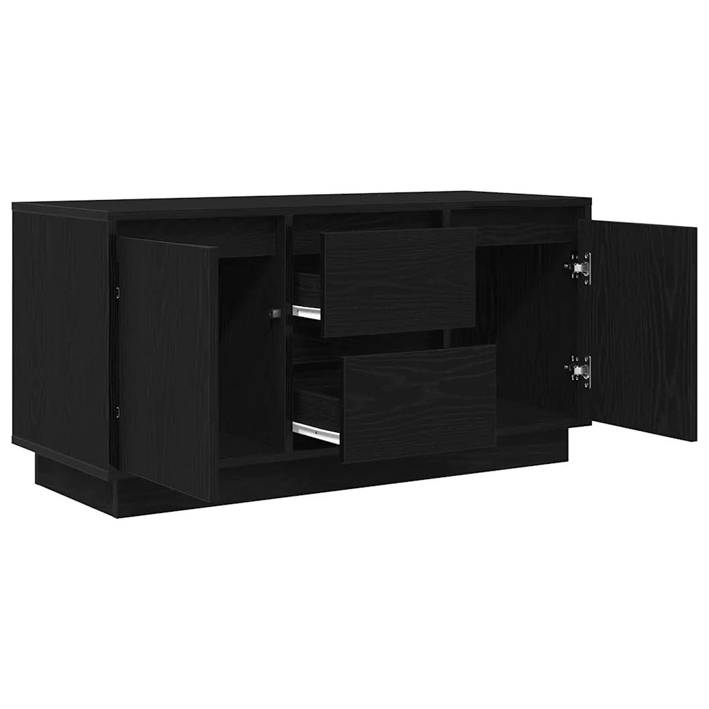 vidaXL Mobile Porta TV con Luci LED Rovere Nero 100x41x50 cm