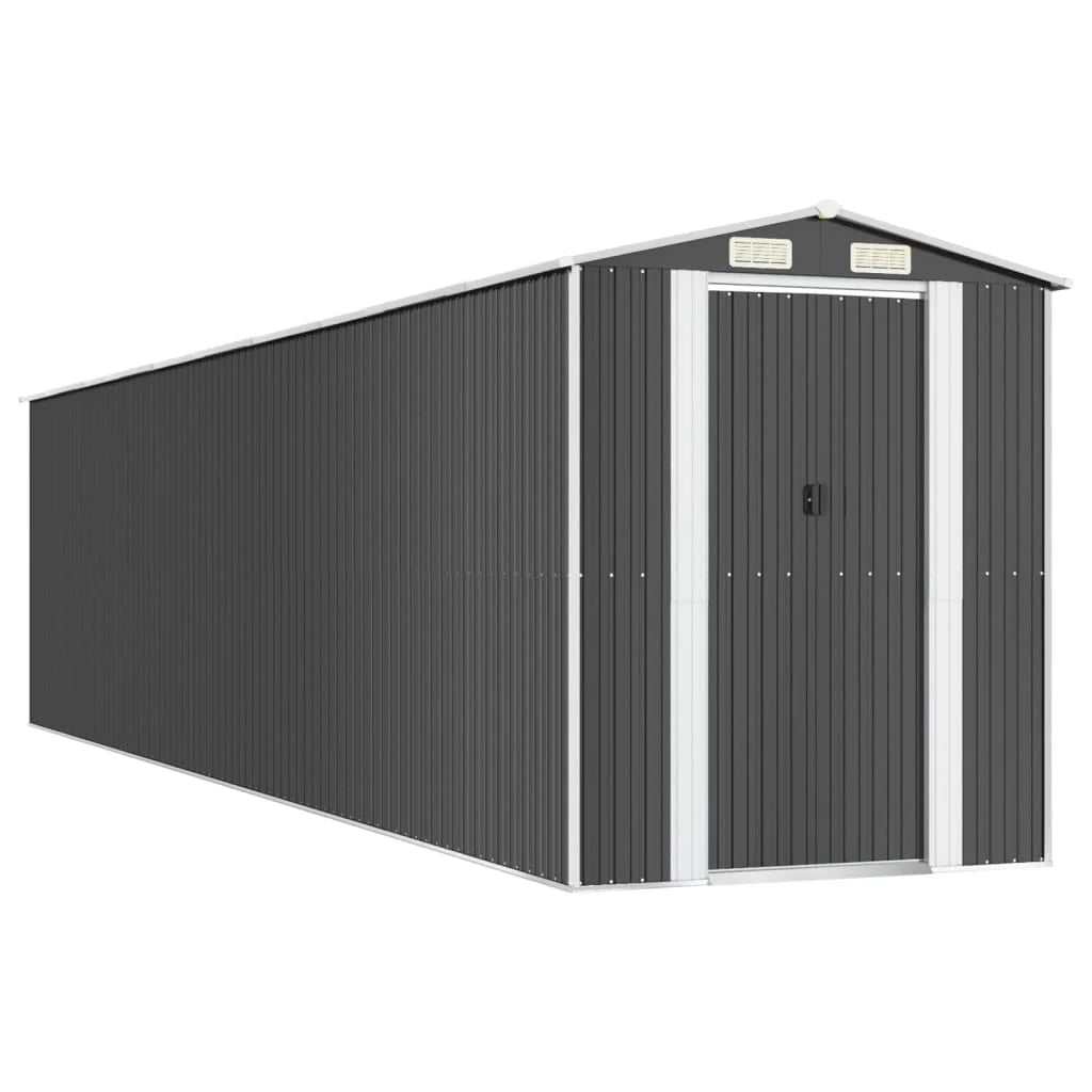 Casetta da giardino cabina ripostiglio casetta da esterno robusta casetta per attrezzi 192 x 855 x 223 cm acciaio zincato antracite 02_0022204