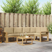 Set di divani da esterno con cuscino 6 pcs Bianco e Beige