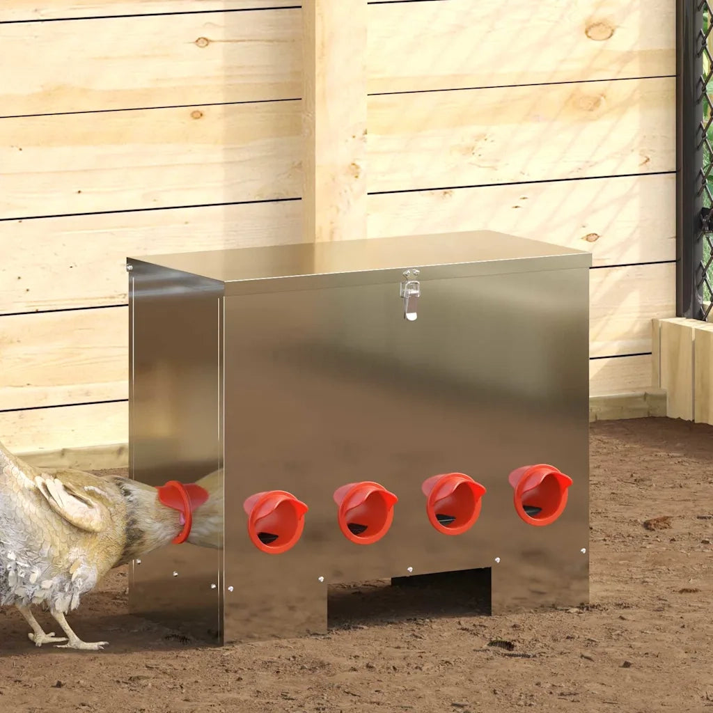 Feeder per pollo 2 pz Argento 60,5 x 29 x 51 cm CFW7621254