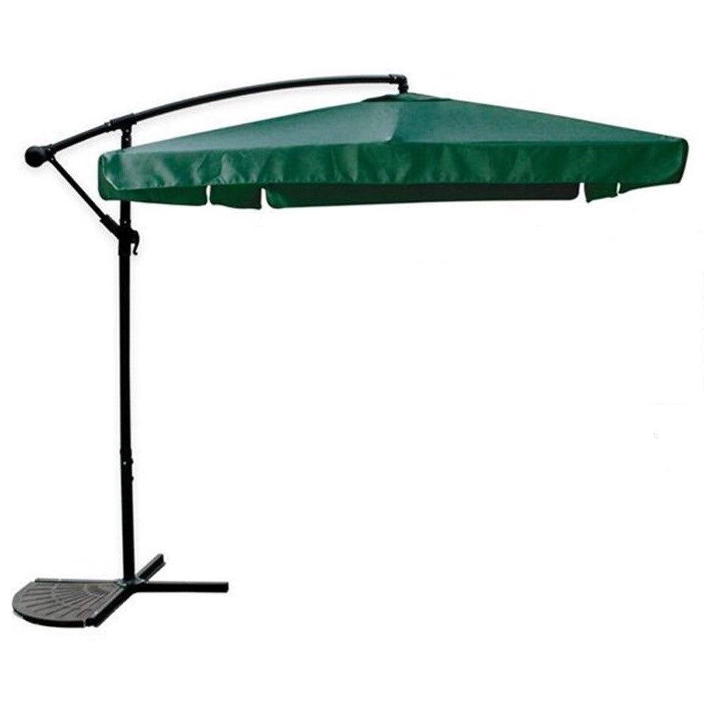 Trade Shop - Ombrellone Laterale Da Giardino Protezione Sole 2x3mt Impermeabile Verde Con Base 223210 -