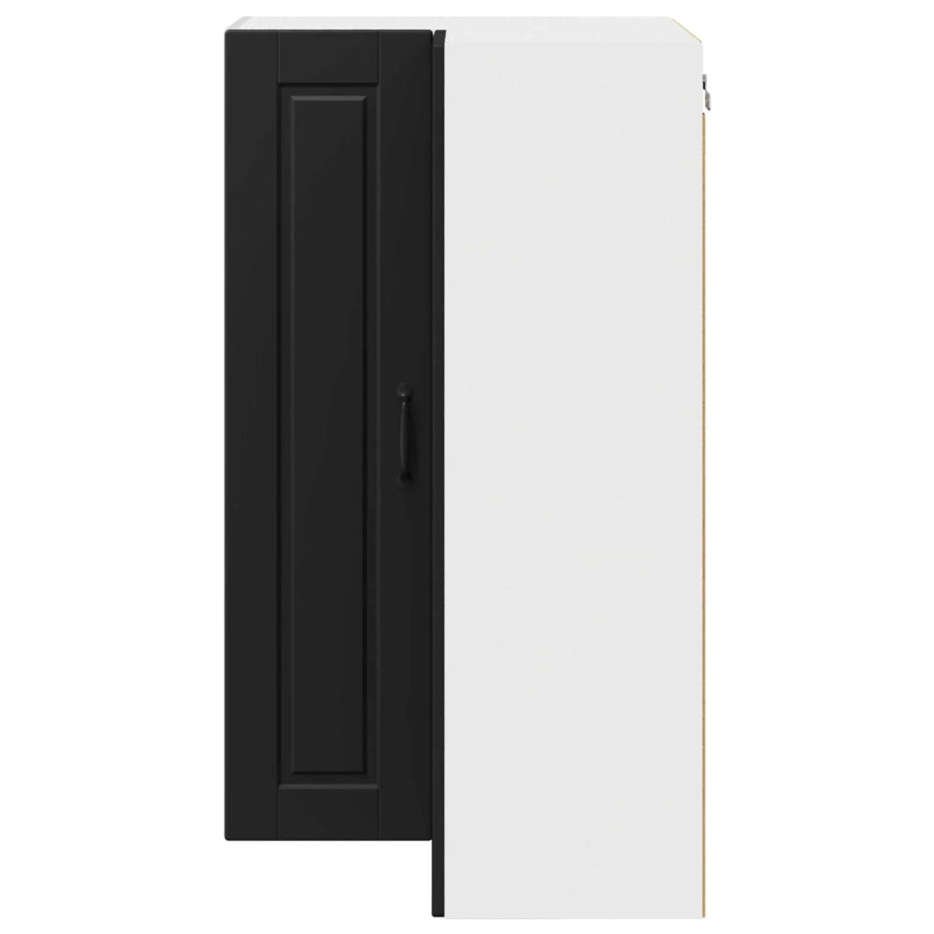 Pensile da cucina moderno a parete 57 x 57 x 100 cm pratico spazio contenitivo design elegante in legno composito nero 02_0054503