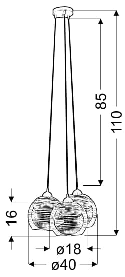 Lampadario Candellux TRIO 33-62840 3xE27 cromo vetro