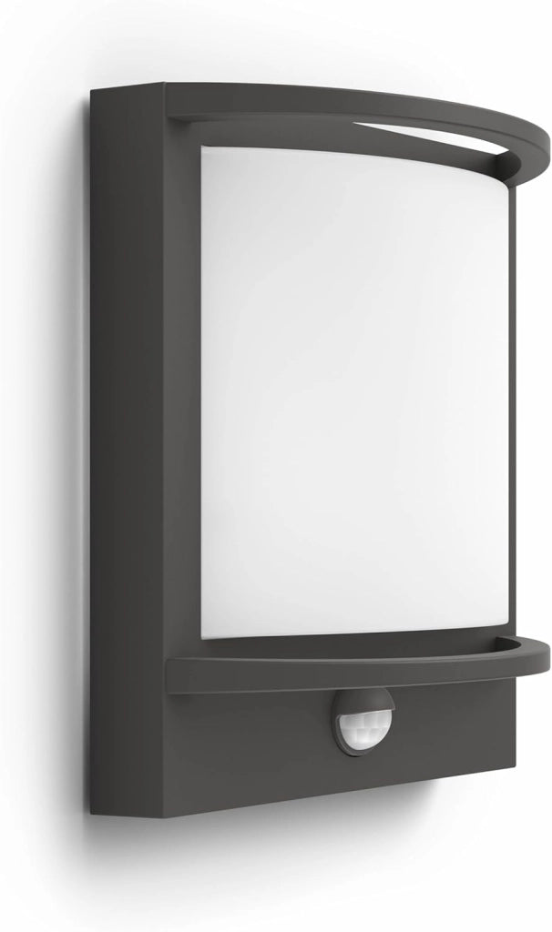 Philips myGarden Samondra - Lampada da parete a LED per esterni, con sensore di movimento, colore: antracite, 2700 K