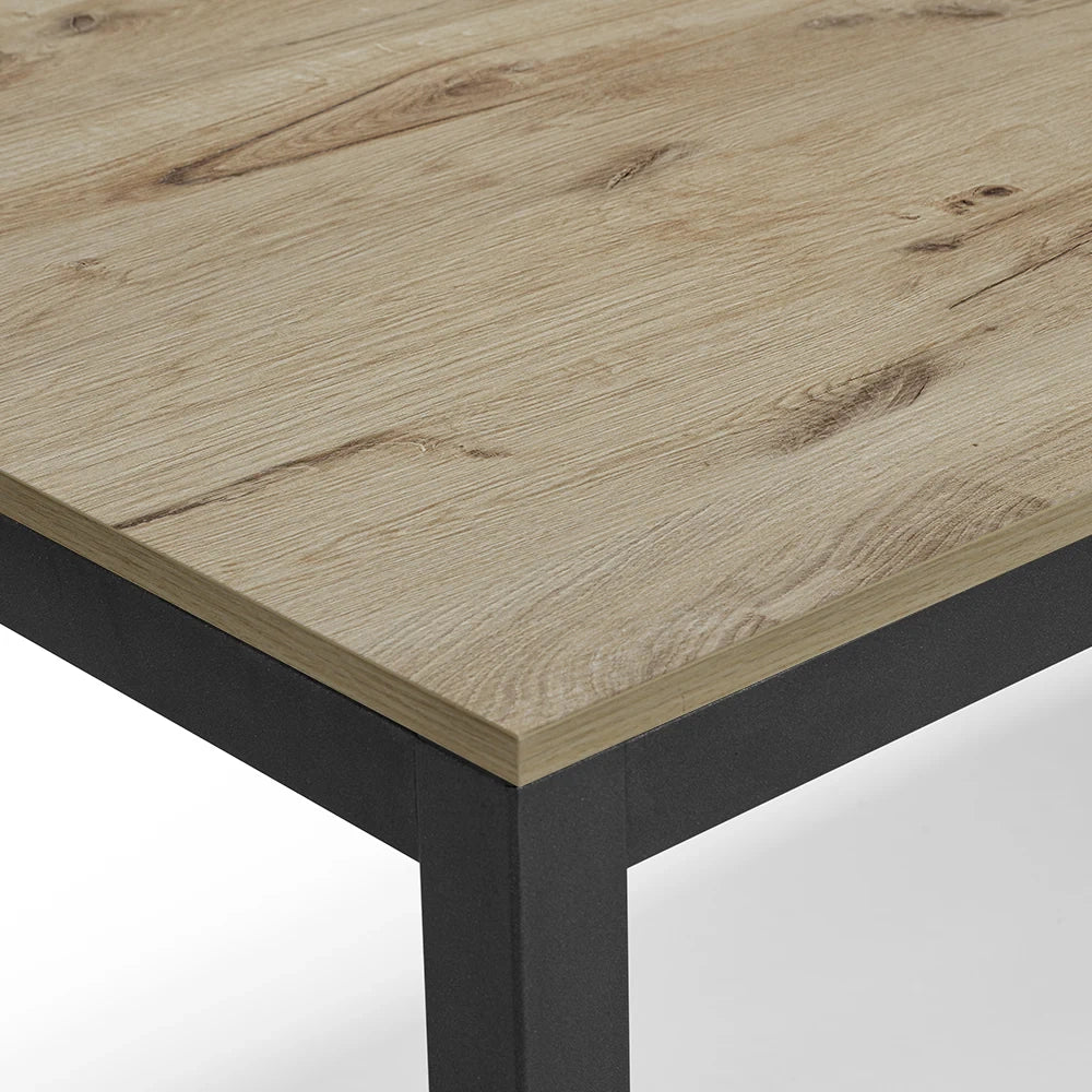 Tavolo da pranzo allungabile Quercia 160x85 modello GIOTTO MADE IN ITALY con 2 allunghe laterali da 40 cm per sala da pranzo, cucina e soggiorno, design moderno