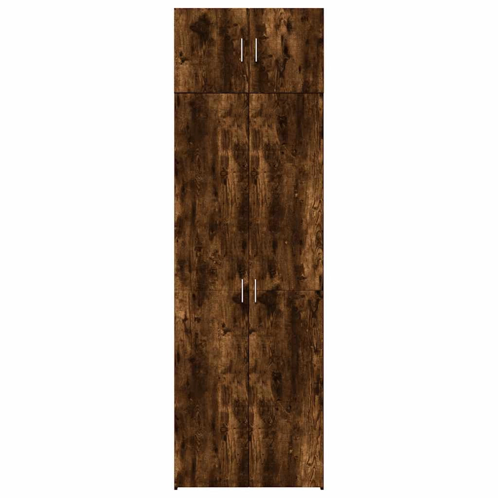 Mobile contenitore alto in legno composito 70 x 42,5 x 225 cm salvaspazio stile contemporaneo legno di rovere affumicato 02_0055584