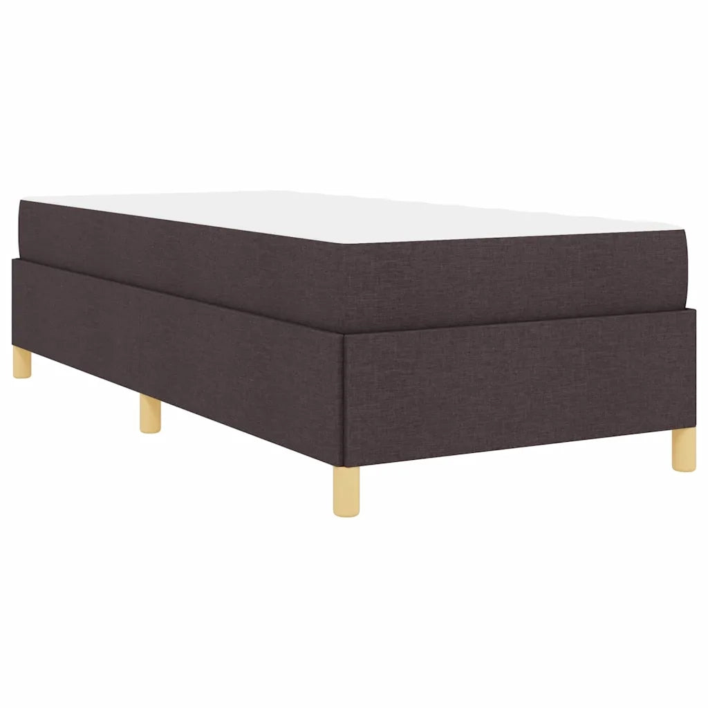 vidaXL Letto a molle Marrone scuro e Bianco 100 x 200 cm Tessuto