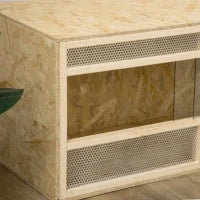Terrario in Legno OSB per Rettili con Porta Scorrevole in Vetro, 100 x 47 x 47 cm, Naturale