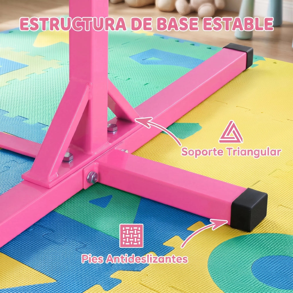 Barre per ginnastica bambini regolabile 92-150 cm ¨C zephmum ¨C rosa 194x121x150 cm