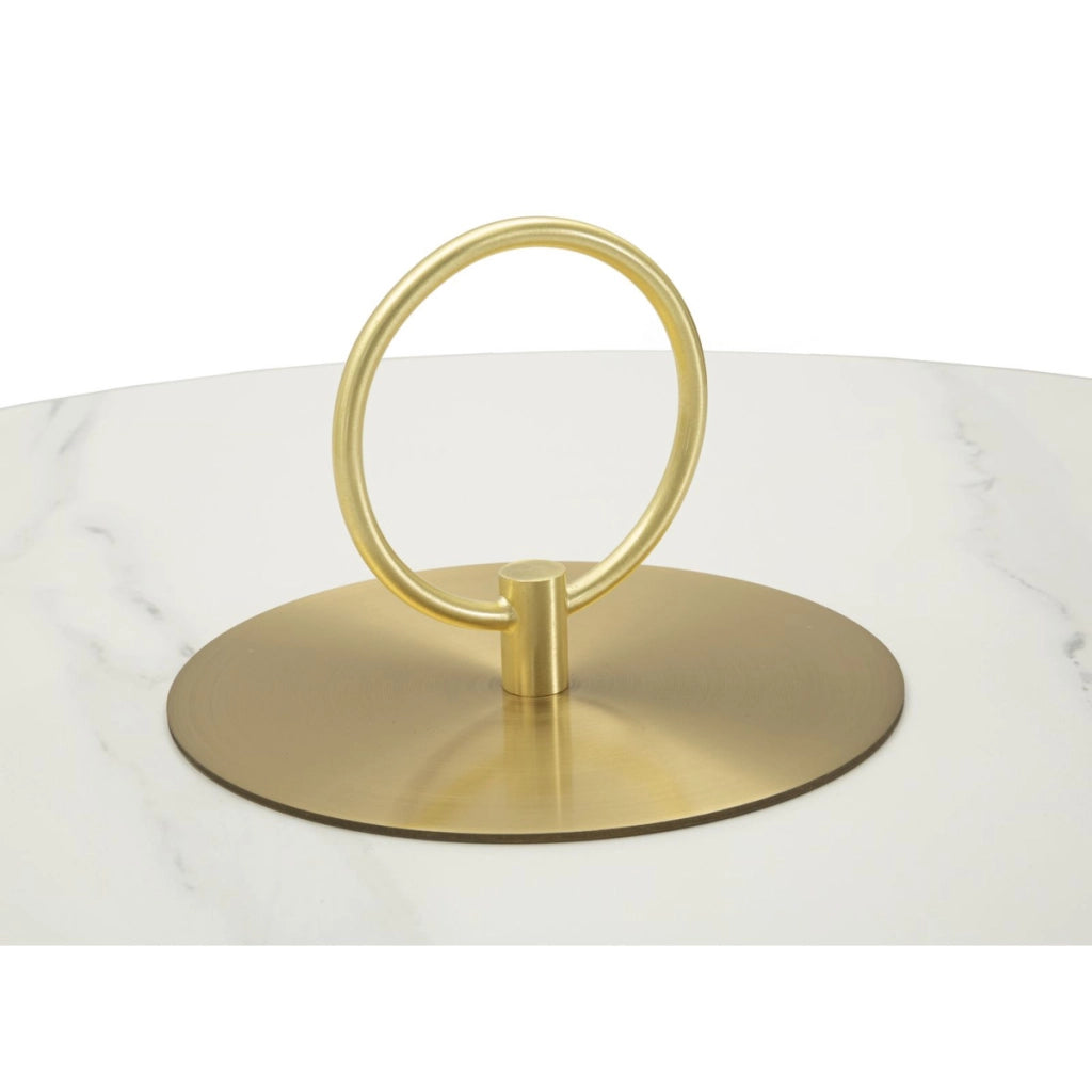 Tavolino VKH704, Beige, Ceramica, 54x60x60 cm