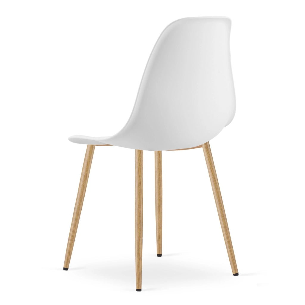Set di 2 sedie scandinave WAT bianche con gambe effetto legno