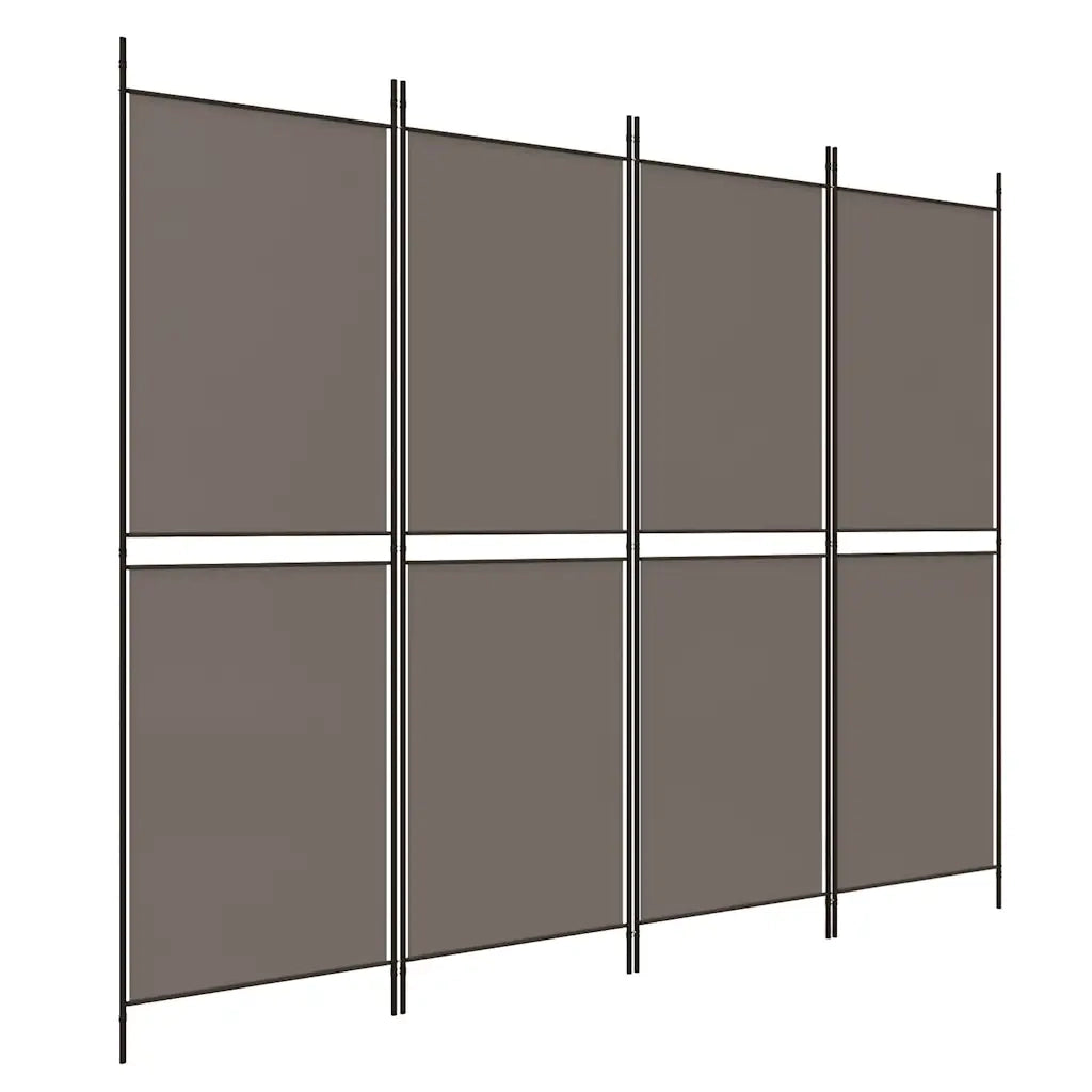 Divisorio a 4 Pannelli Antracite 200x220 cm Tessuto cod mxl 63707