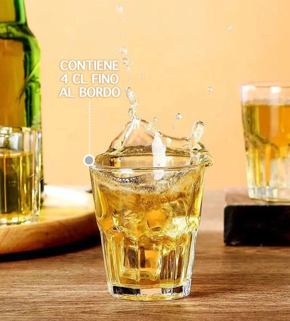 Set 12/24 Bicchieri Da Shot In Vetro Capacità 4Cl Certificati Contatto Alimentare Lavabili In Lavastoviglie Base Spessa Feste Liquori Amari Si Microonde Bicchierini Shottini Tequila Casa Bar Pub Dresda - 12 Pezzi