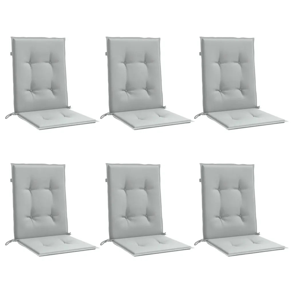 Cuscini Sedia Schiena Bassa 4 pz Grigio MÃ©lange 100x50x4 cm