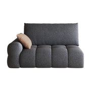 Divano modulare 2 posti con chaise longue e design salvaspazio in tessuto grigio scuro