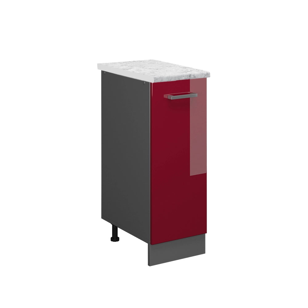 Armadio cucina dispensa alto R-Line Rosso lucido/Antracite 30 cm PL Marmo Vicco