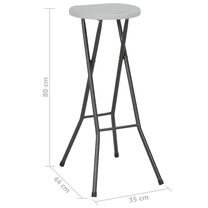 Sgabelli da Bar Pieghevoli 2 pz in HDPE e Acciaio Bianco 44562