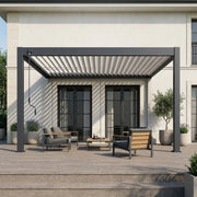 Pergola Bioclimatica Addossata Collezione VS 4x4M - Antracite/Bianco - V2