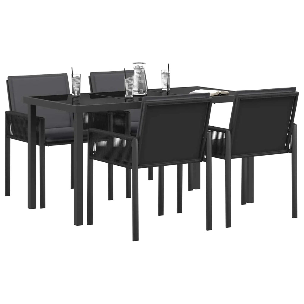 Set da Pranzo per Giardino 13 pz Nero polyrattan 3422837
