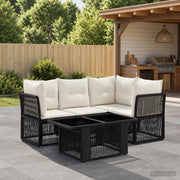 Set Divano da Giardino 5 pz Nero polyrattan 3436462