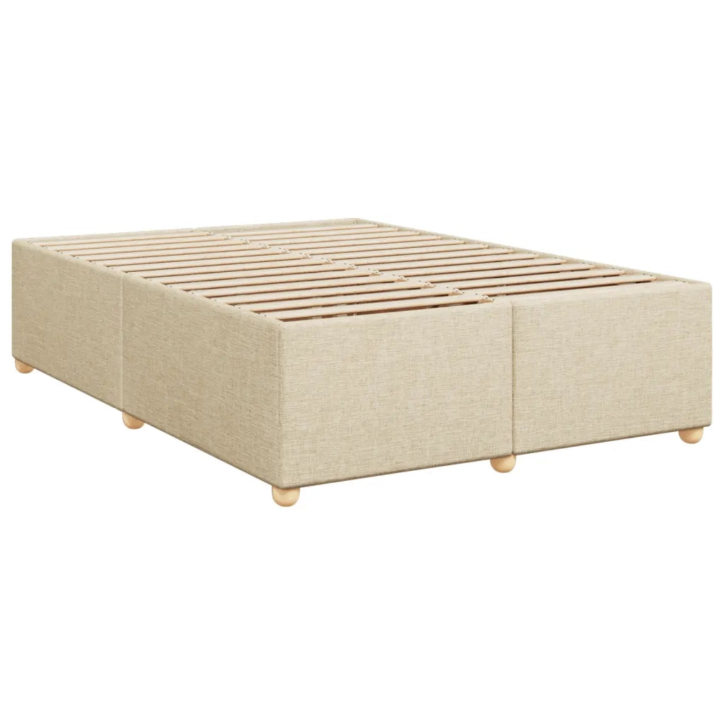 Giroletto a Molle con Materasso Crema 160x200 cm in Tessuto 3291329