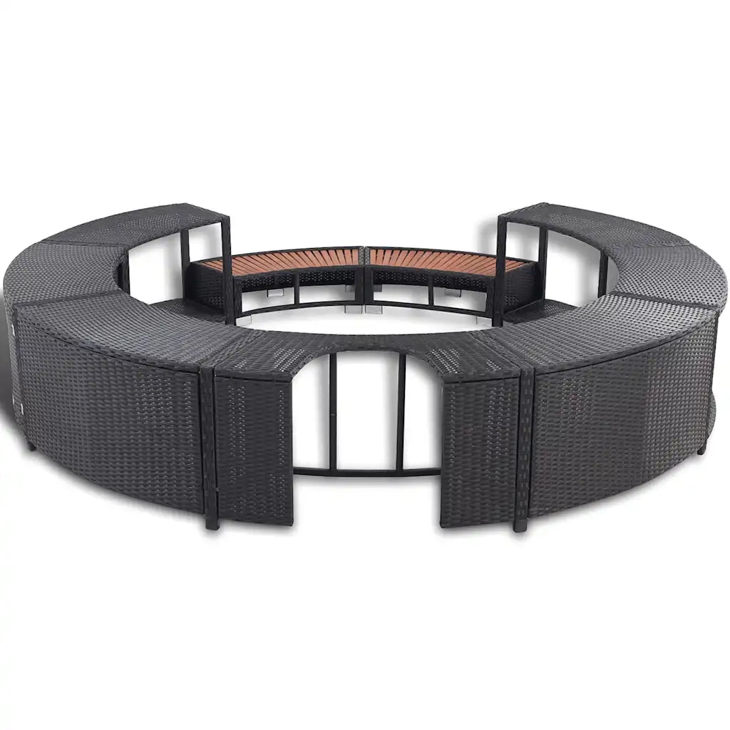 Bordo Vasca da Spa in Polyrattan Nero  cod mxl 51765