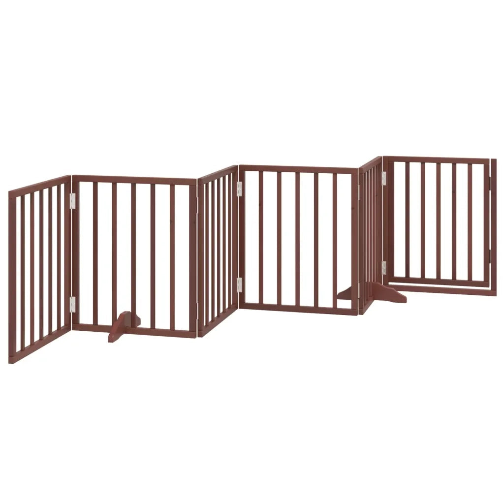 vidaXL Cancello Cani Porta Pieghevole Marrone 6 Pannelli 300cm Pioppo