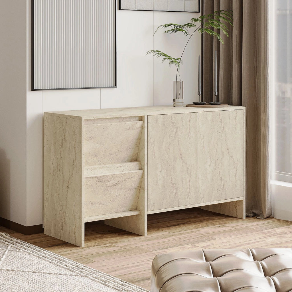 Credenza in legno "Laris 130" - 130 x 44 x 82 cm - Travertino