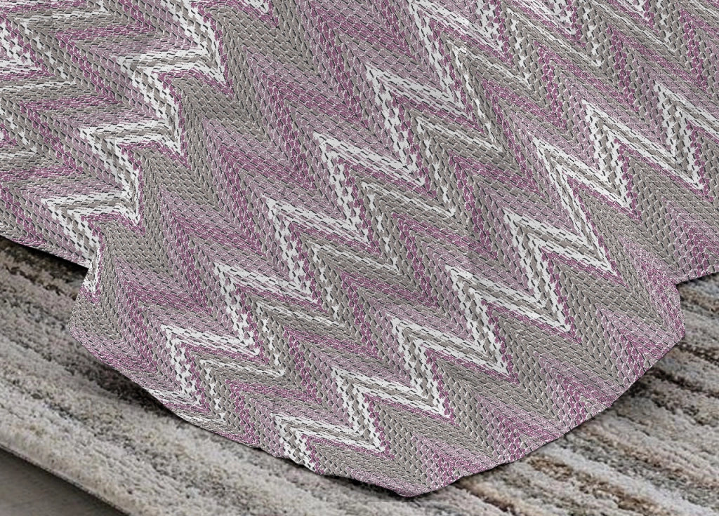 Trapuntino Piumino Estivo Pensieri Delicati Disegno Spinato Zig Zag - Matrimoniale - Rosa