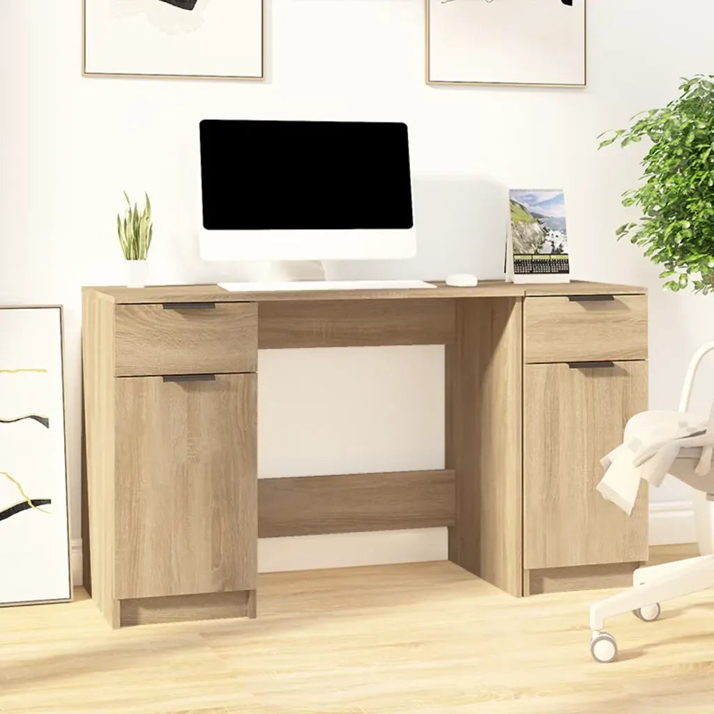 Scrivania con Mobile Laterale Rovere Sonoma Legno Multistrato 3115910