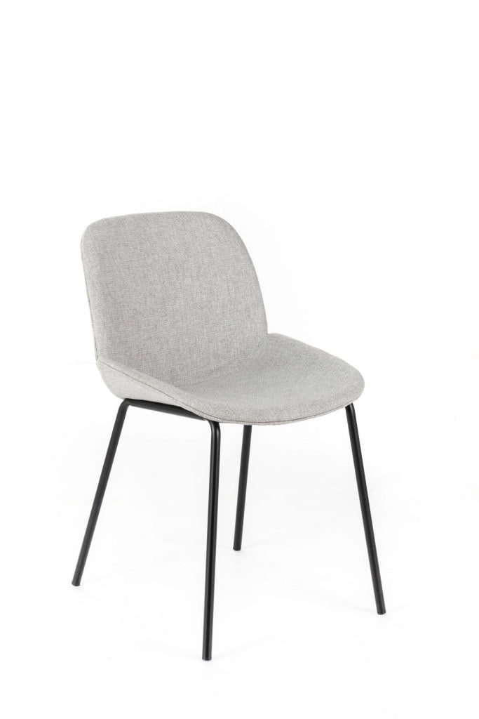 Set 4 Sedie 57x46xH80 cm in Tessuto Eva Grigio Chiaro