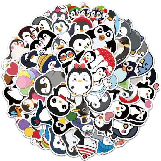 Sticker delfino 50 pezzi - Sticker animali - Sticker PVC idrorepellente - Sticker cartone animali - Per laptop/smartphone - Dimensione 4-8 cm - Sticker animali