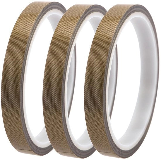 Nastro Teflon - Alta Temperatura - 3 Pezzi - Marrone - Nastro - Macchine di Impacchettamento a Vuoto - 10mm x 10m