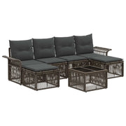 Set Divano da Giardino 7 pcs Grigio polyrattan