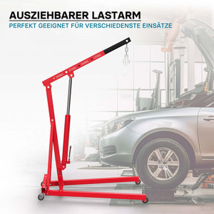 gruetta idraulica da officina per sollevamento motori, gru manuale pieghevole con braccio regolabile, carico max 500kg