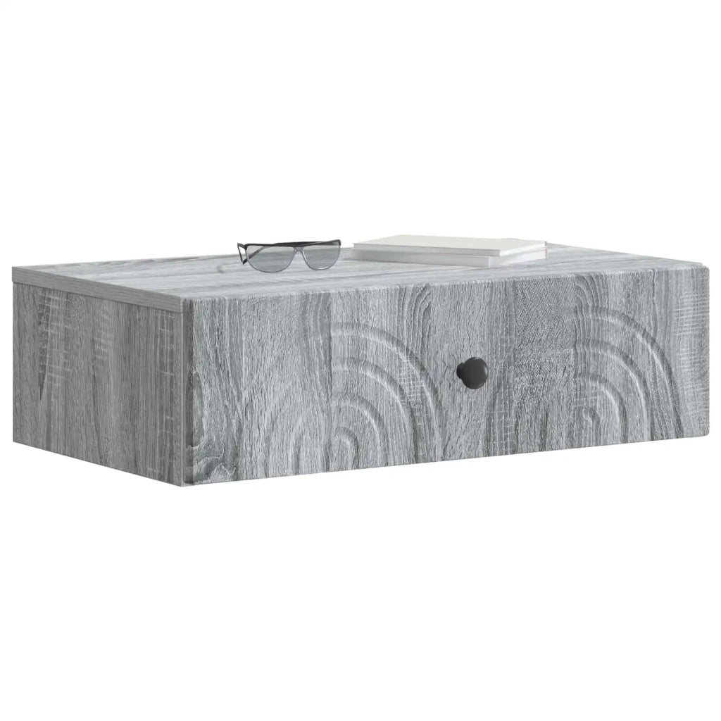 Tavolino da Parete Laterale Grigio Sonoma 59 x 34,5 x 17 cm 898151