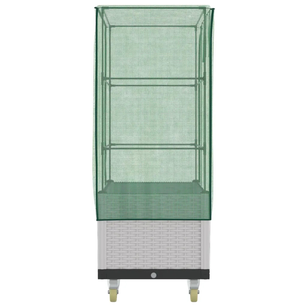Letto Rialzato con Copertura e Ruote Effetto Rattan 80x50x182cm 4015850