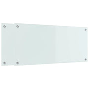 Set di 2 paraschizzi moderni per cucina 90 x 40 cm resistenti e resistenti al calore in vetro temperato bianco 02_0056288